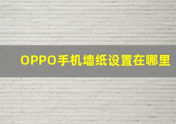 OPPO手机墙纸设置在哪里