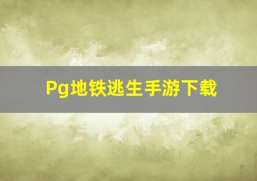 Pg地铁逃生手游下载