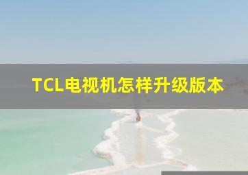 TCL电视机怎样升级版本