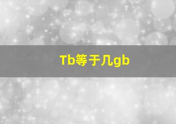 Tb等于几gb