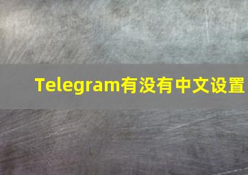 Telegram有没有中文设置