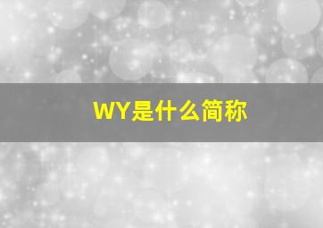 WY是什么简称