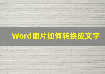 Word图片如何转换成文字