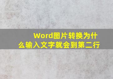 Word图片转换为什么输入文字就会到第二行