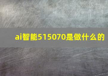 ai智能515070是做什么的