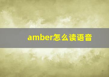 amber怎么读语音