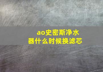 ao史密斯净水器什么时候换滤芯