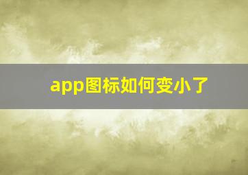 app图标如何变小了