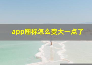 app图标怎么变大一点了