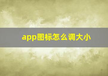 app图标怎么调大小