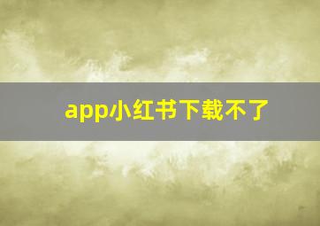 app小红书下载不了