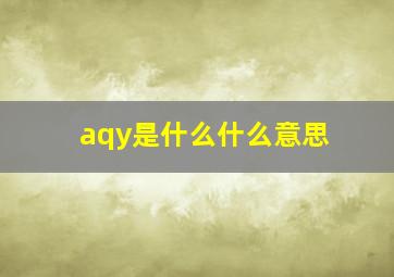 aqy是什么什么意思