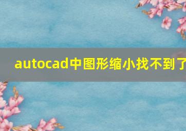 autocad中图形缩小找不到了