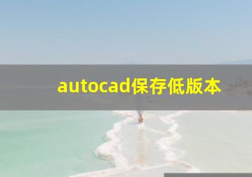 autocad保存低版本