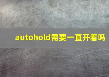 autohold需要一直开着吗