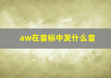 aw在音标中发什么音