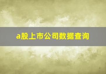 a股上市公司数据查询