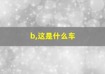 b,这是什么车