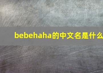 bebehaha的中文名是什么