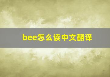 bee怎么读中文翻译