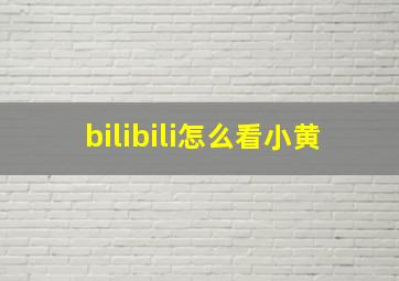 bilibili怎么看小黄