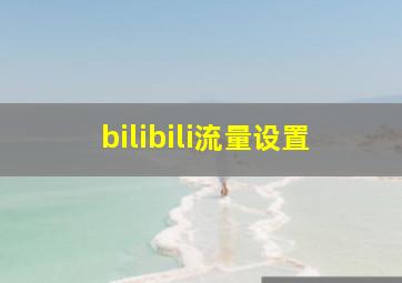 bilibili流量设置