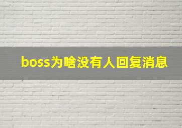 boss为啥没有人回复消息