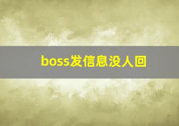 boss发信息没人回