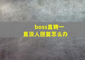 boss直聘一直没人回复怎么办