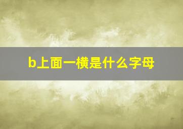 b上面一横是什么字母