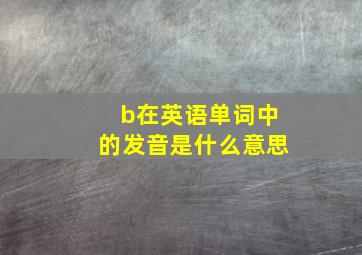 b在英语单词中的发音是什么意思