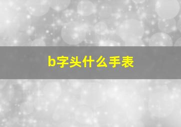 b字头什么手表