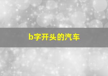 b字开头的汽车