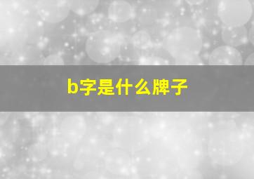 b字是什么牌子