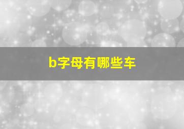 b字母有哪些车