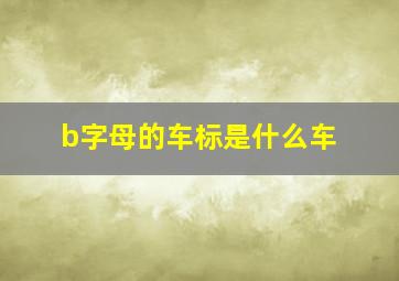 b字母的车标是什么车