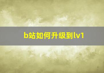 b站如何升级到lv1