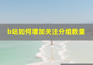 b站如何增加关注分组数量