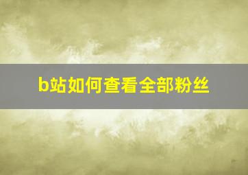 b站如何查看全部粉丝