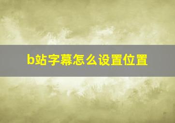 b站字幕怎么设置位置