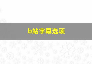 b站字幕选项