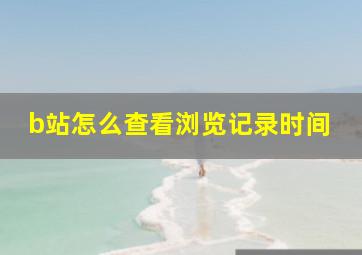 b站怎么查看浏览记录时间