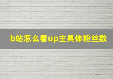 b站怎么看up主具体粉丝数