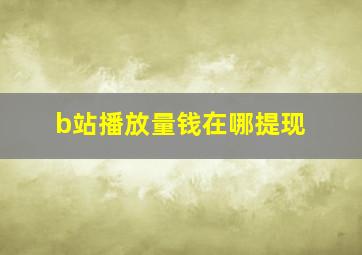 b站播放量钱在哪提现