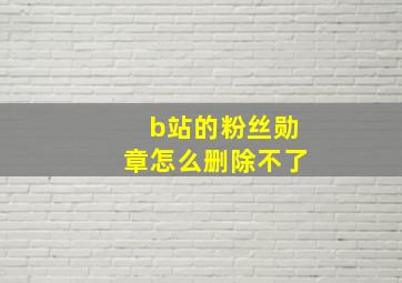 b站的粉丝勋章怎么删除不了