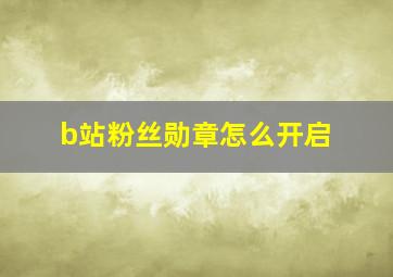 b站粉丝勋章怎么开启