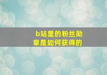 b站里的粉丝勋章是如何获得的