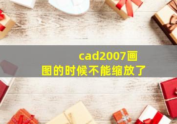 cad2007画图的时候不能缩放了