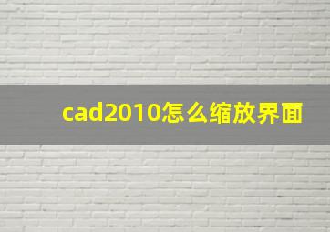 cad2010怎么缩放界面