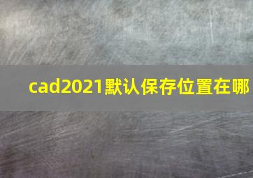 cad2021默认保存位置在哪